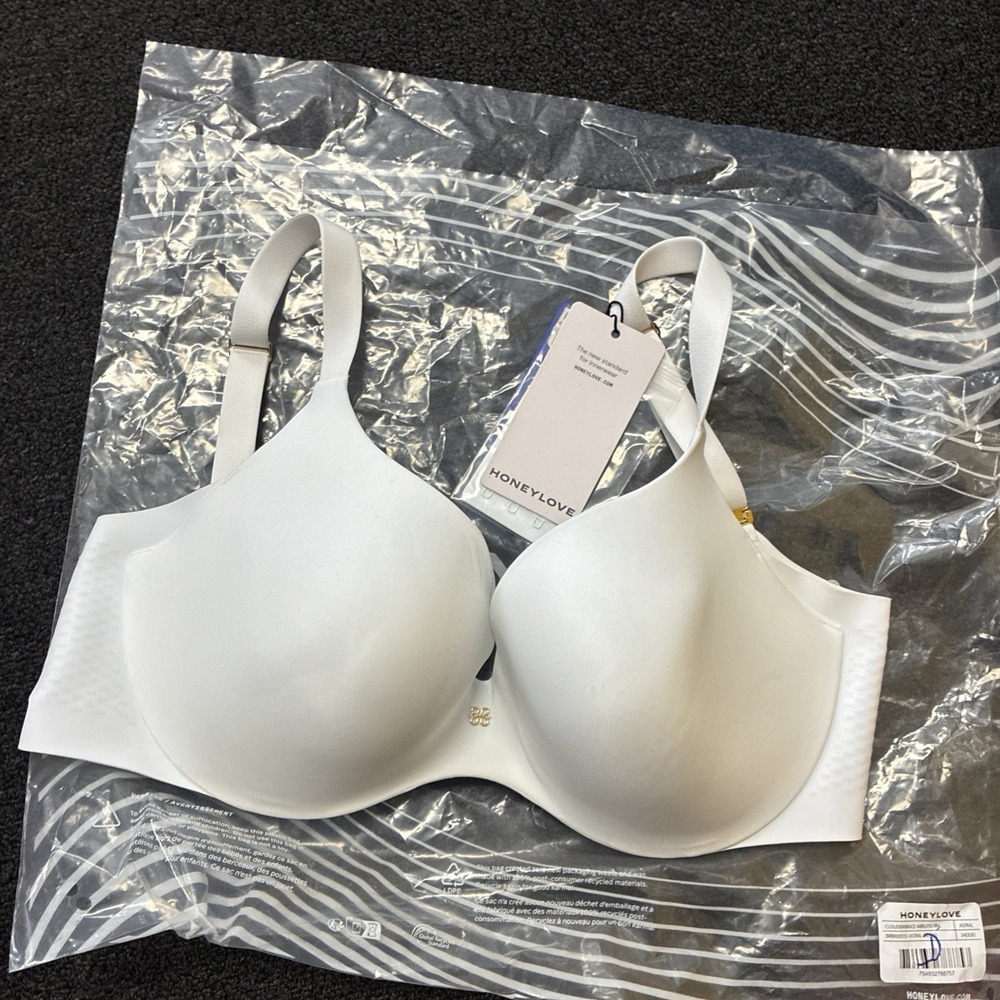 Honeylove Bra Womens White Molded Seamless Tagless NWT SZ 40 DD(E) New
